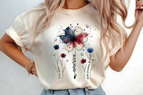 America Flowers Graphic Tee product image 1