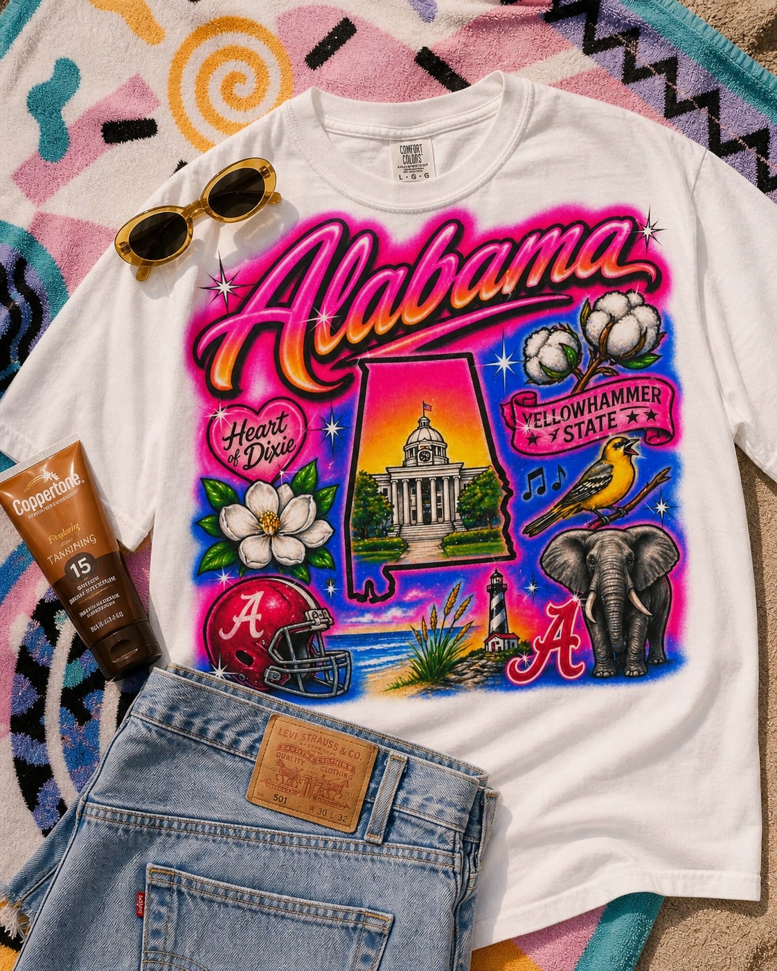 Alabama Airbrush Graphic Tee product image 1
