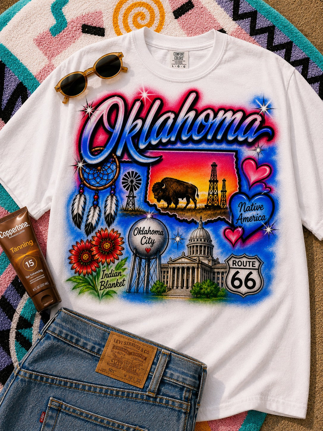 Oklahoma Airbrush Graphic Tee product image 1