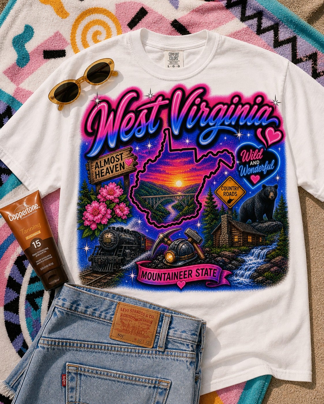 West Virginia Airbrush Graphic Tee product image 1