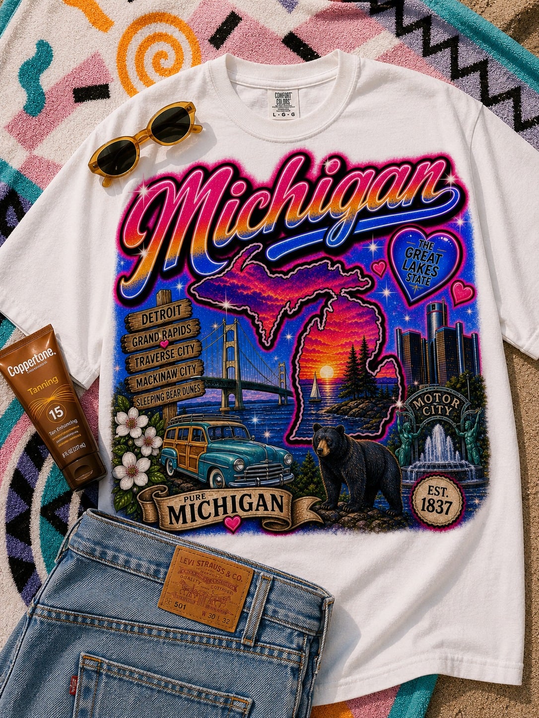 Michigan Airbrush Graphic Tee product image 1