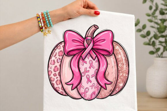 Pink Ribbon Pumpkin Graphic Tee product image 1