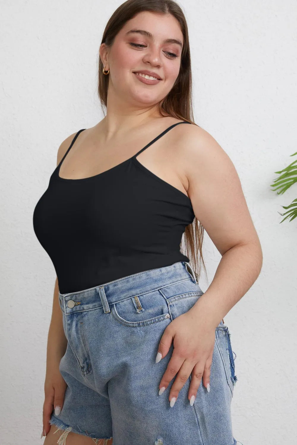 Basic Bae Full Size Round Neck Slim Cami Plus Size