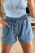 Smocked Elastic Waist Denim Shorts product image 1