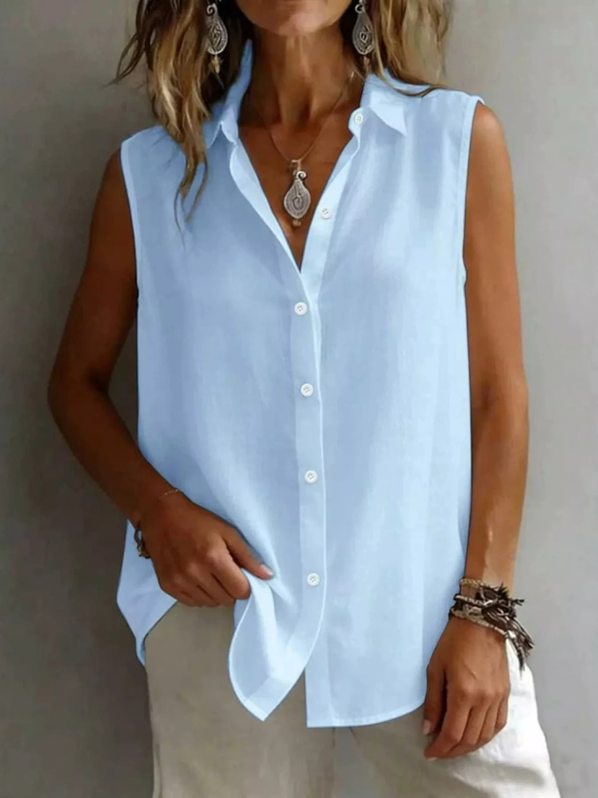 Sleeveless Button-Down Shirt product image 4