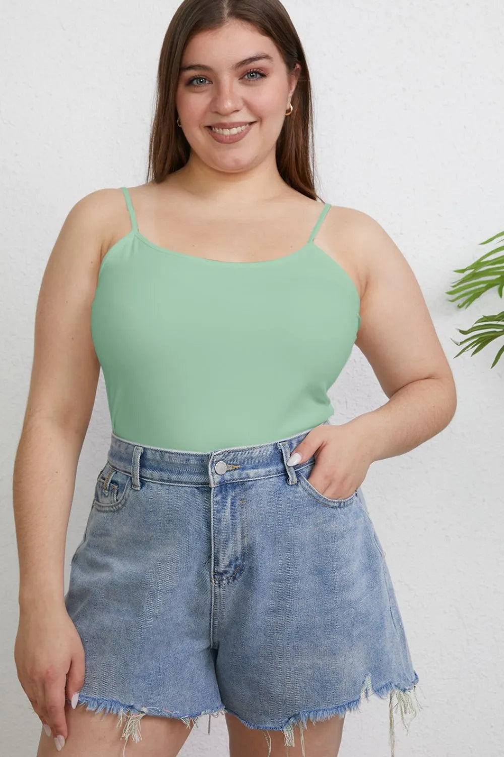 Basic Bae Full Size Round Neck Slim Cami Plus Size