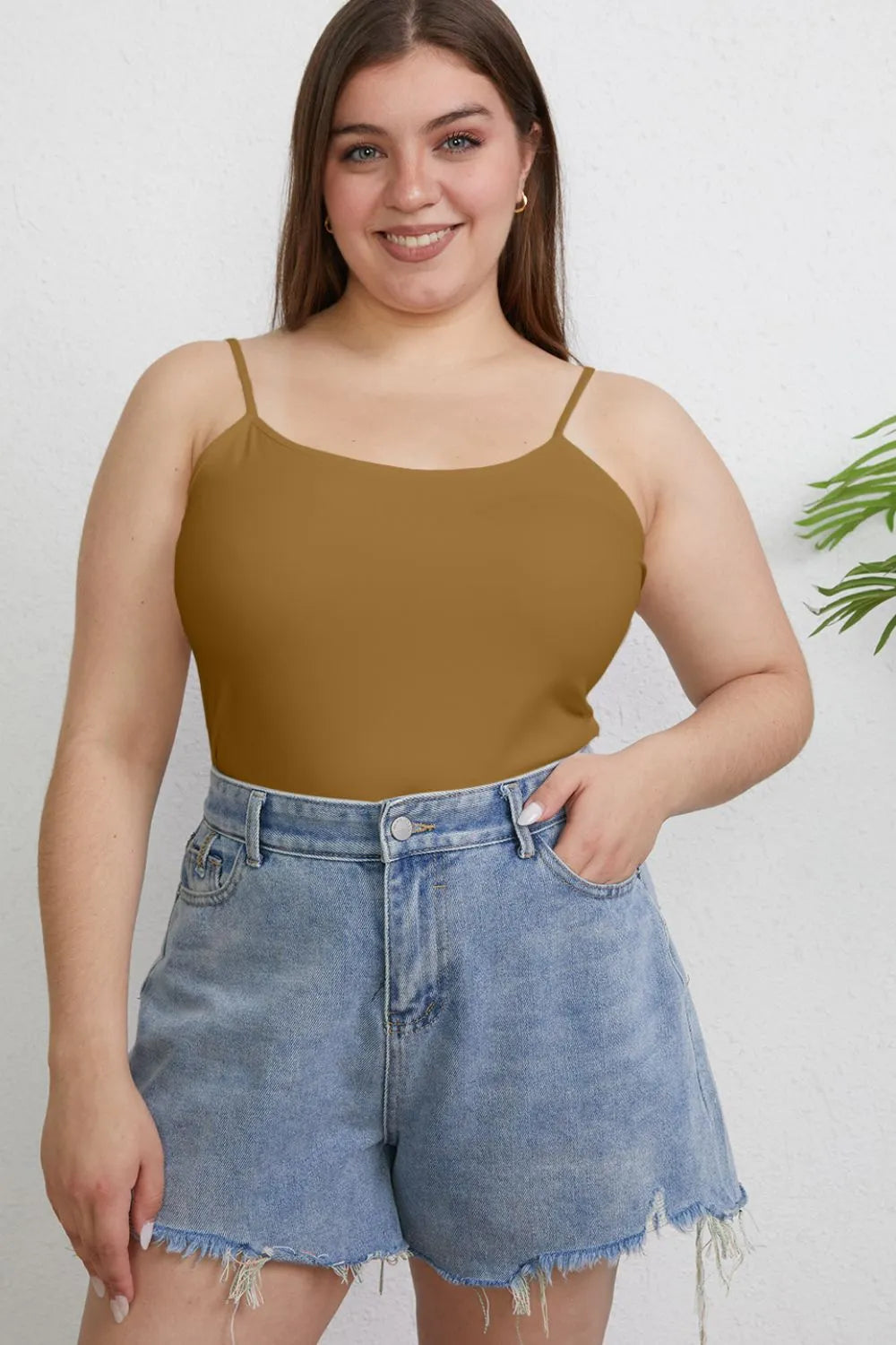 Basic Bae Full Size Round Neck Slim Cami Plus Size