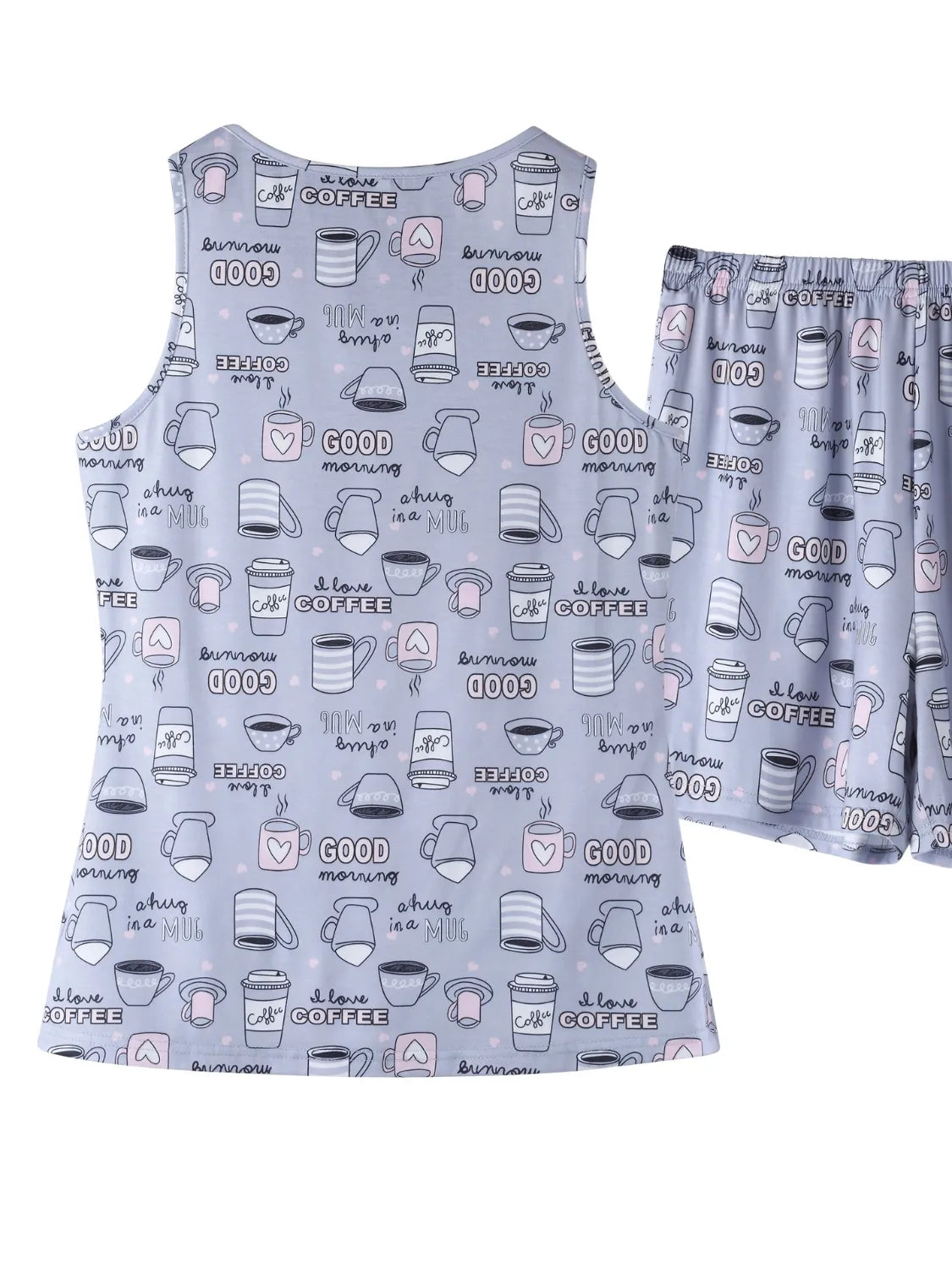 Printed Round Neck Top and Shorts Lounge Set product image 15