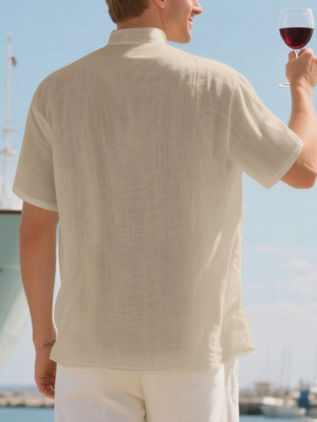 Men's Full Size Casual Linen Blend Short Sleeve Shirt Plus product image 2