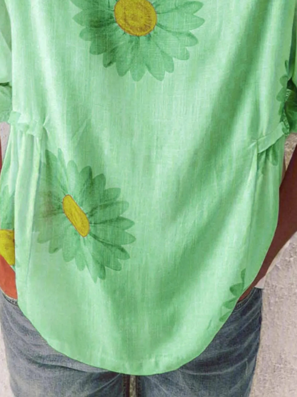 Full Size Flower Round Neck Half Sleeve T-Shirt Plus product image 13