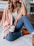 Full Size Open Front Waffle Knit Cardigan Plus Size