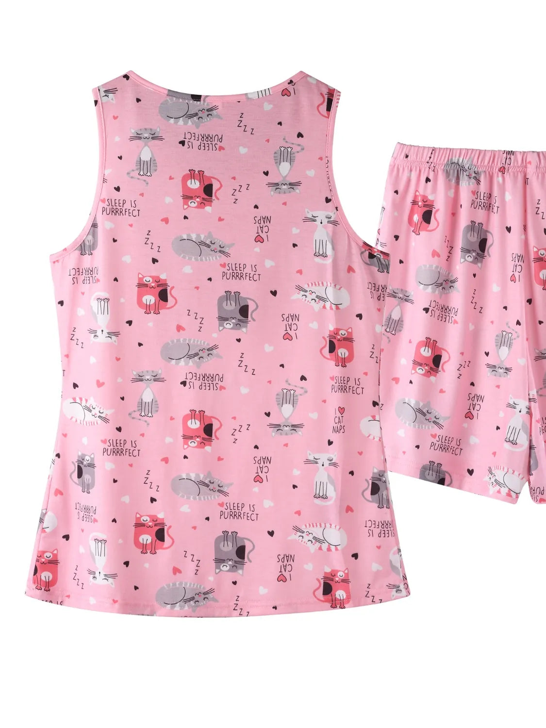 Printed Round Neck Top and Shorts Lounge Set product image 18