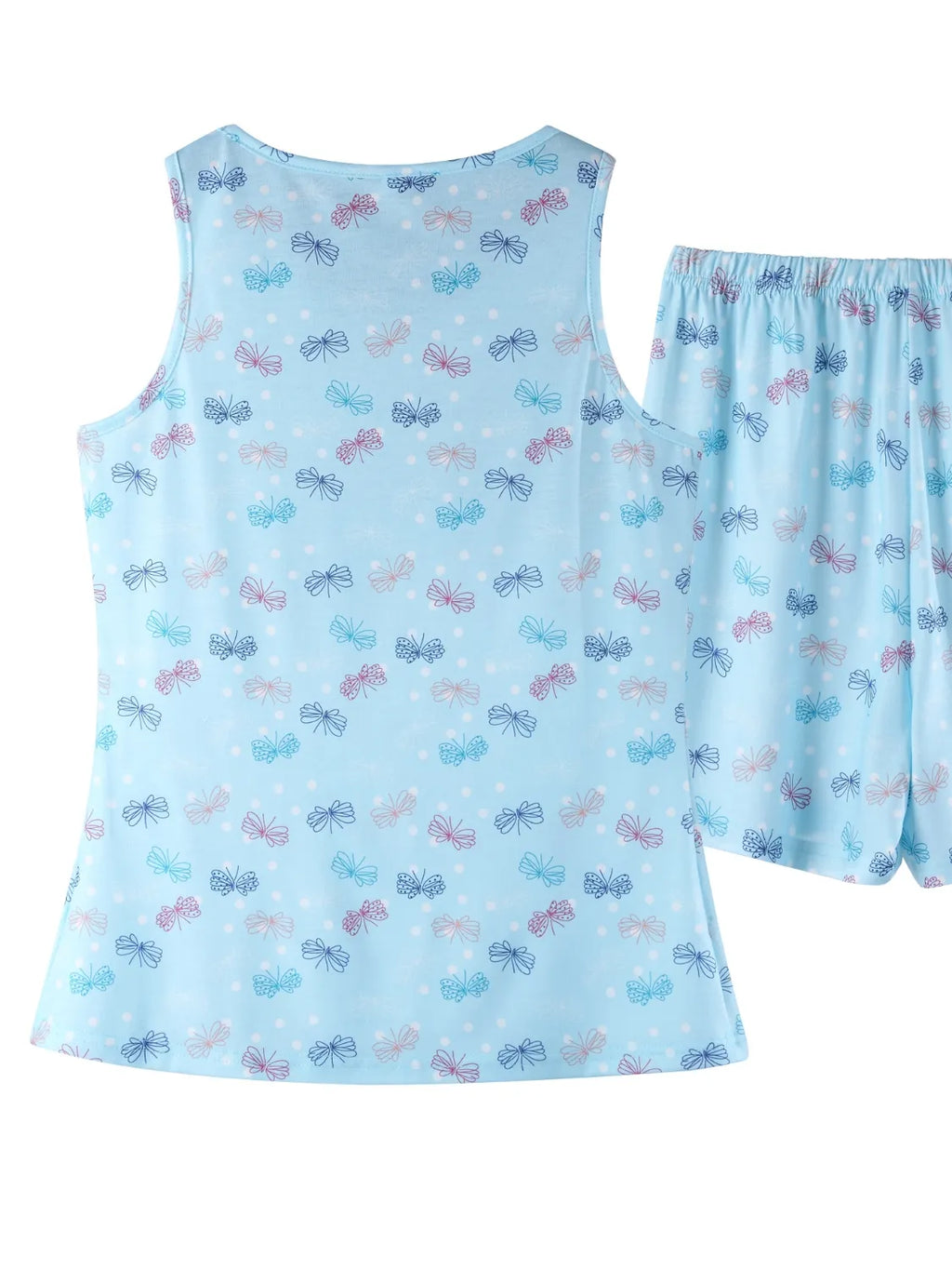 Printed Round Neck Top and Shorts Lounge Set product image 6