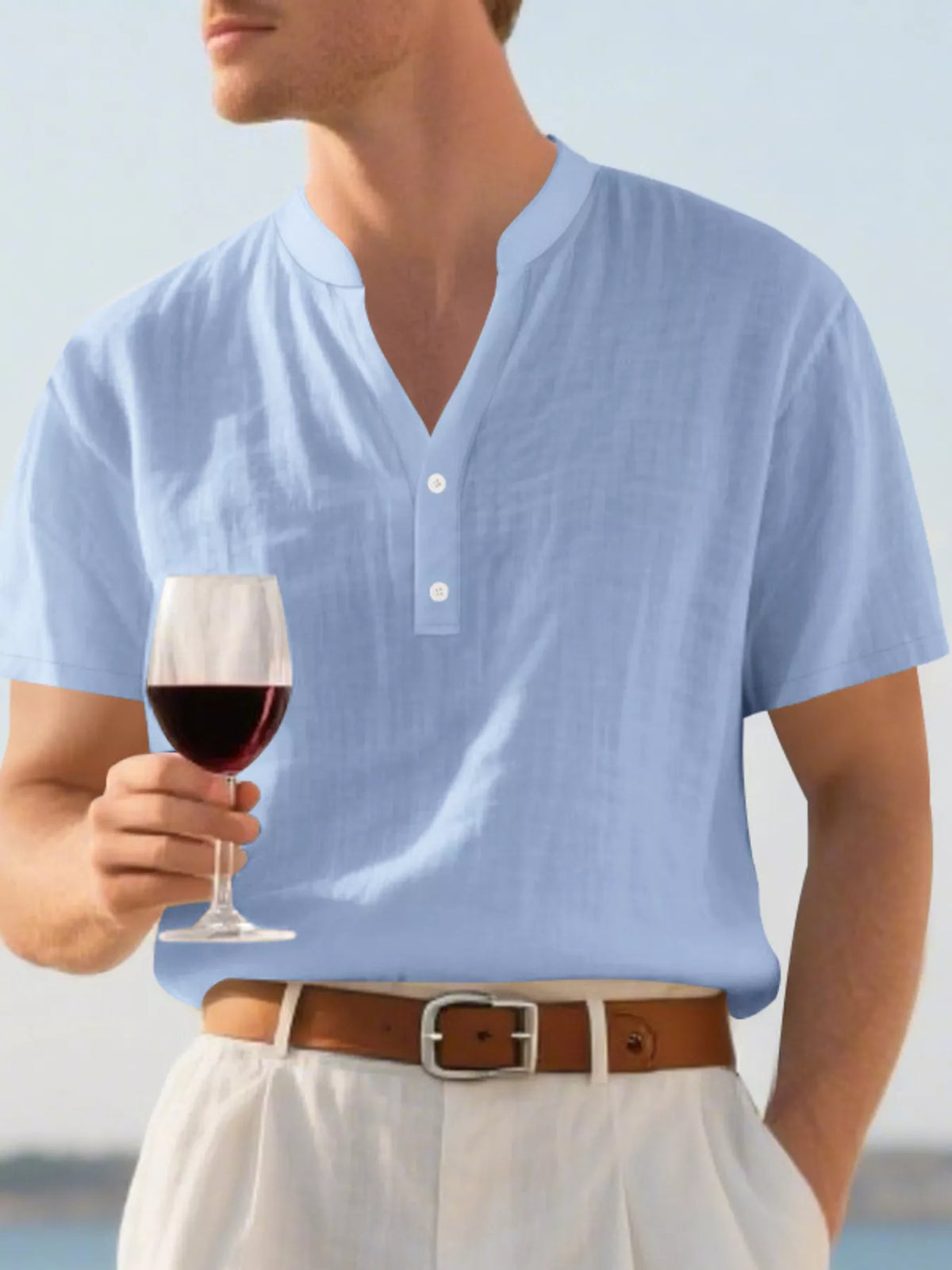 Men's Full Size Casual Linen Blend Short Sleeve Shirt Plus product image 13
