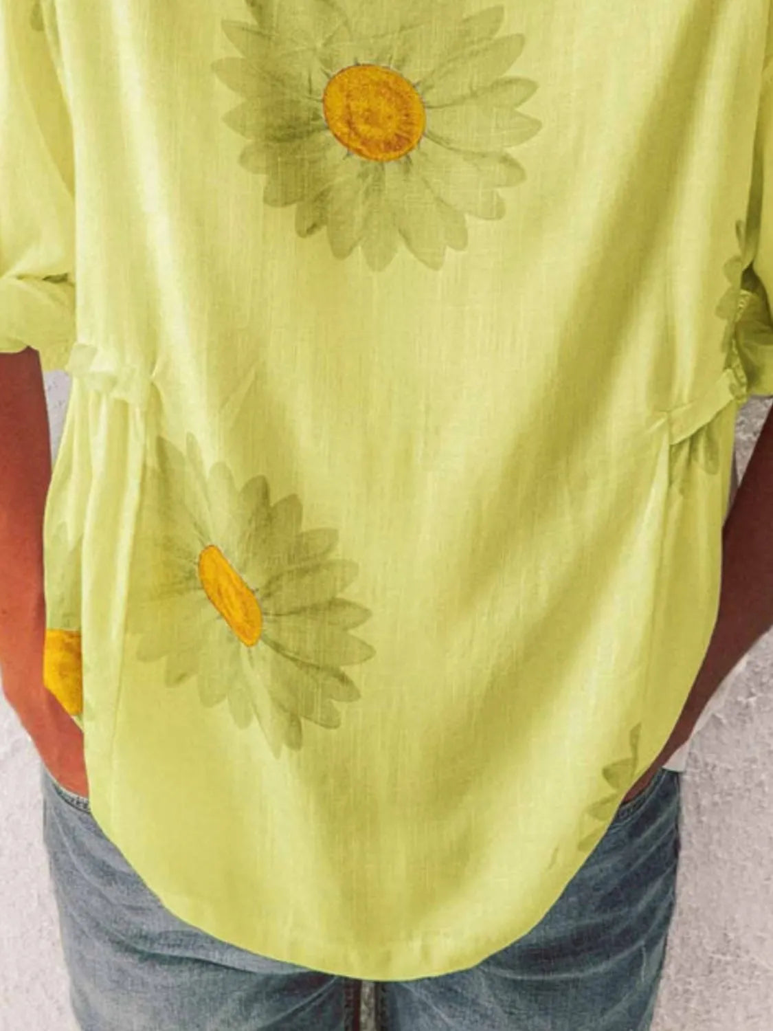 Full Size Flower Round Neck Half Sleeve T-Shirt Plus product image 10
