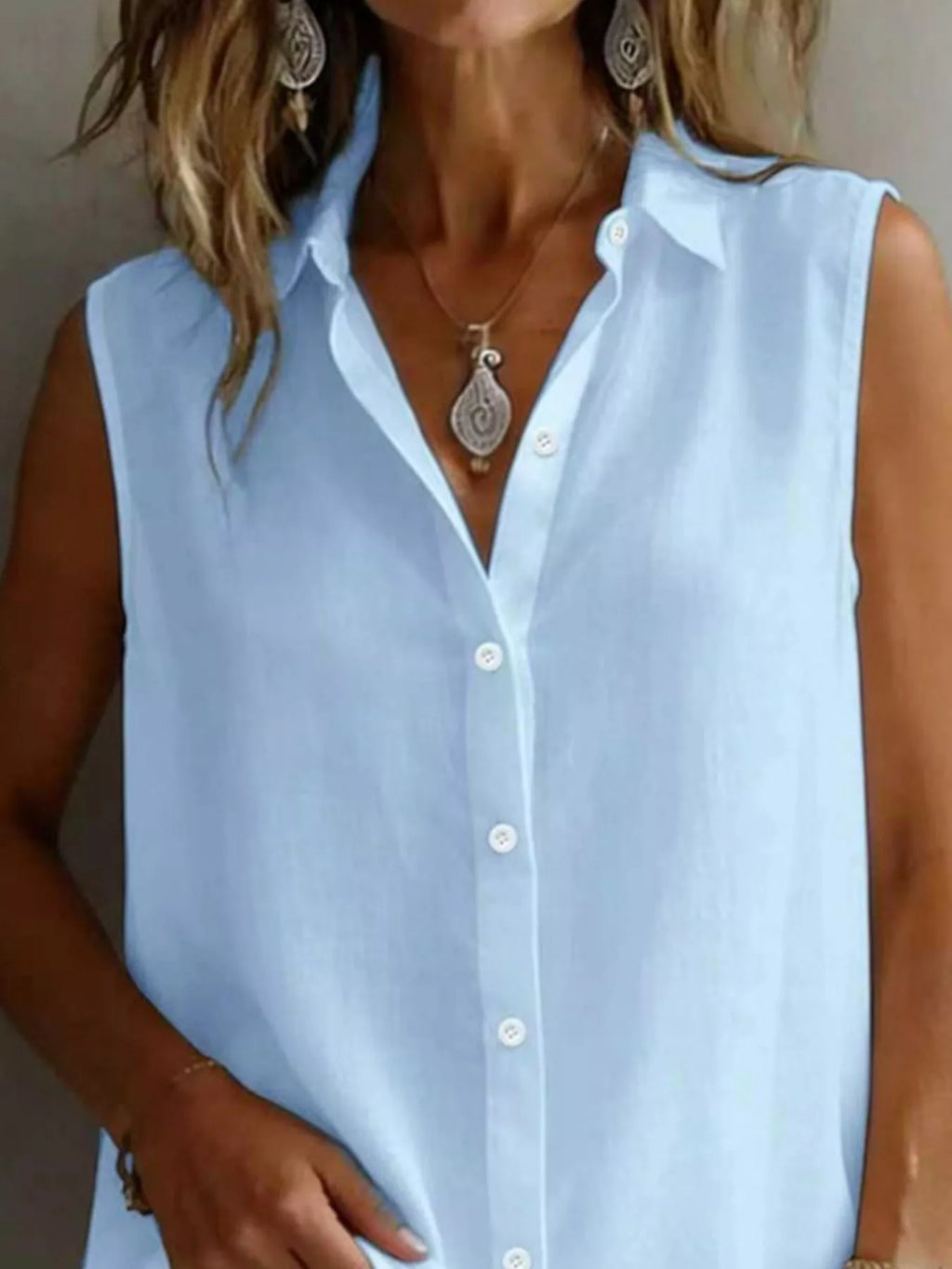 Sleeveless Button-Down Shirt product image 6