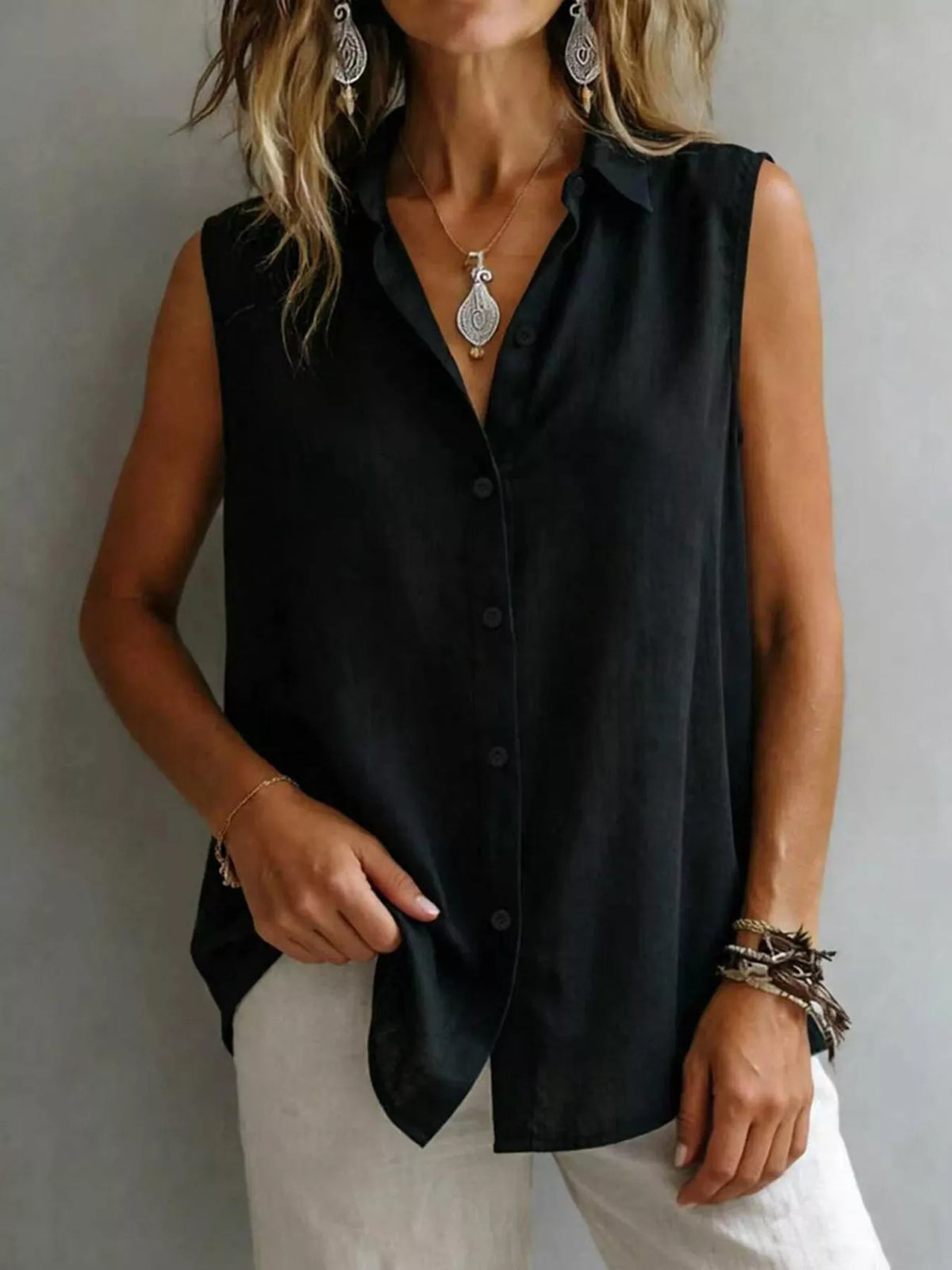 Sleeveless Button-Down Shirt product image 8