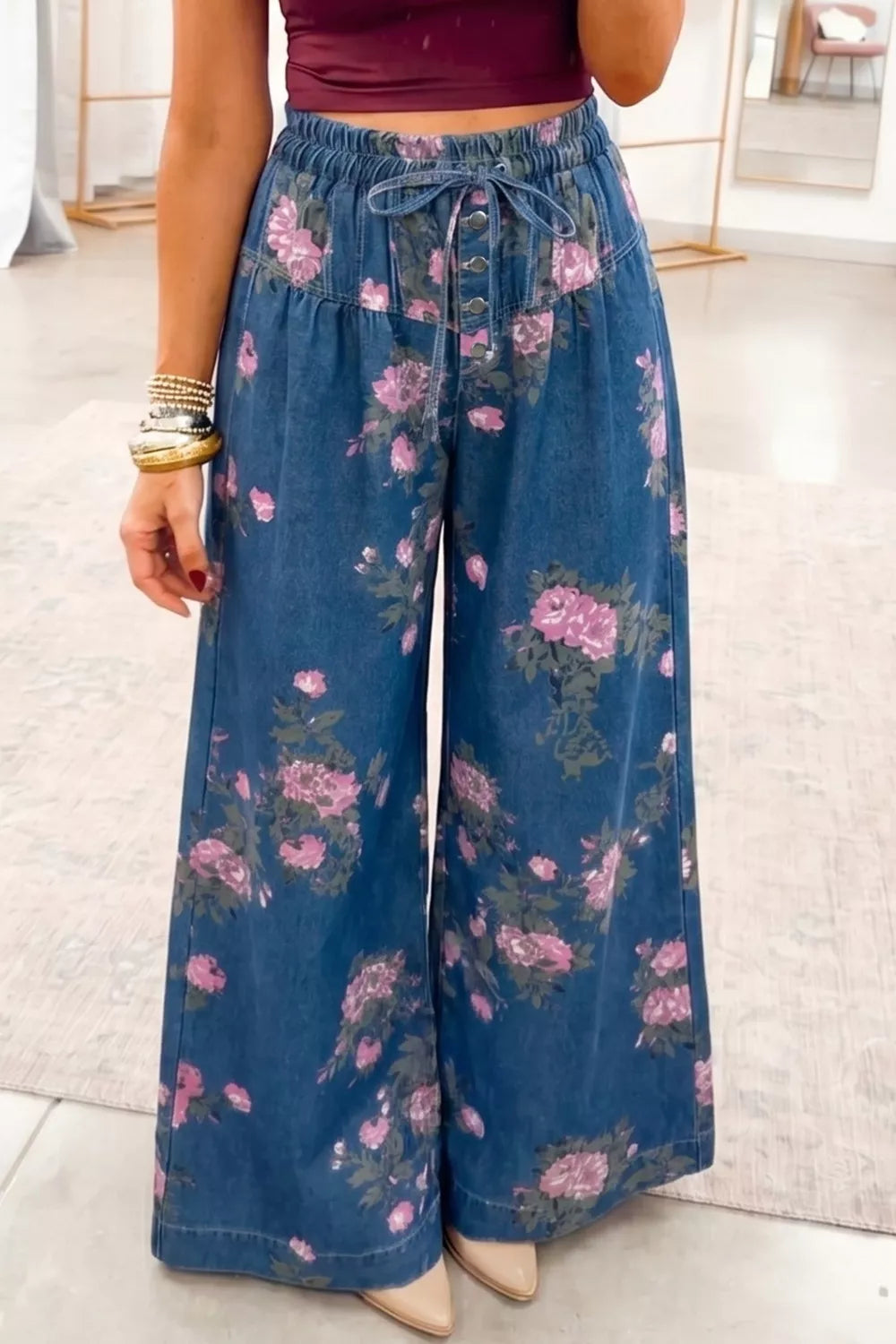 Floral Wide Leg Jeans product image 1