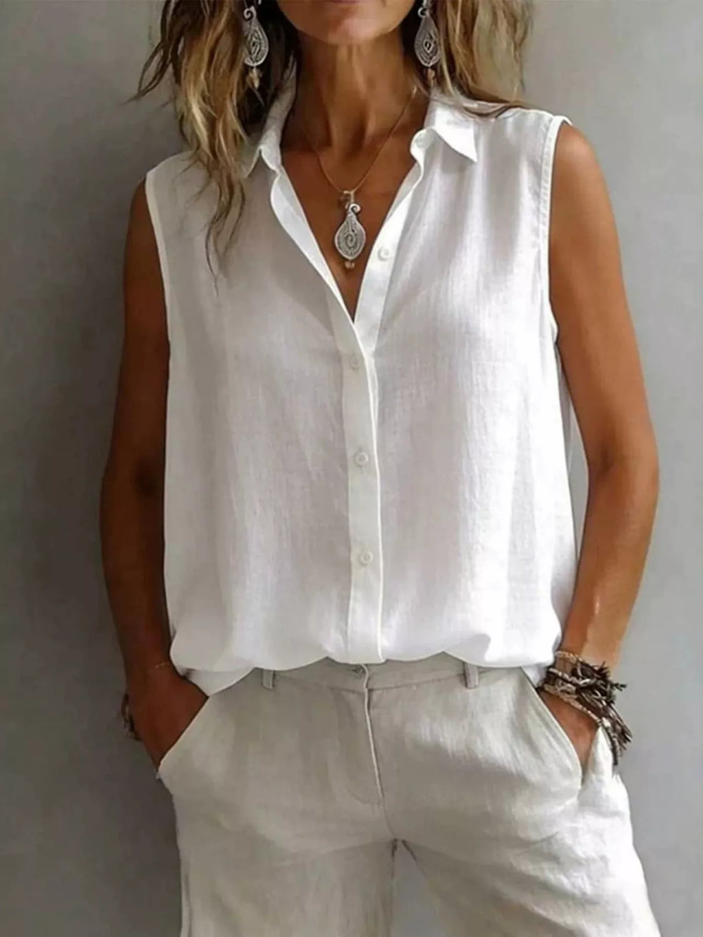 Sleeveless Button-Down Shirt product image 11