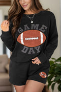 GAME DAY Football Round Neck Long Sleeve Top and Shorts Set product image 1