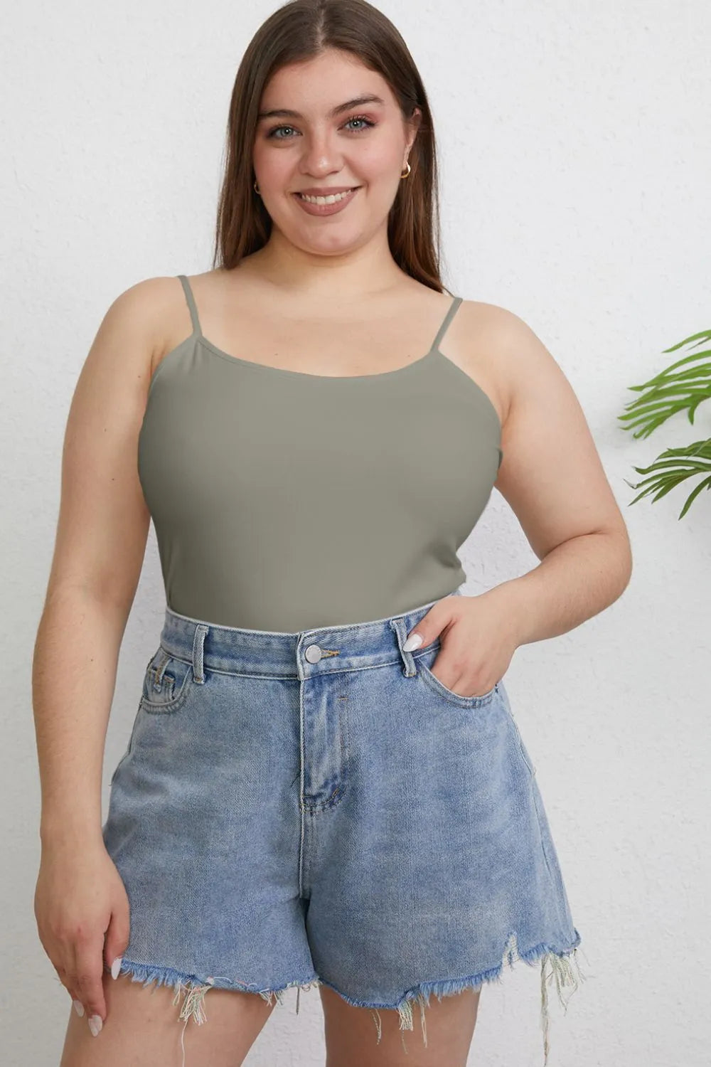 Basic Bae Full Size Round Neck Slim Cami Plus Size