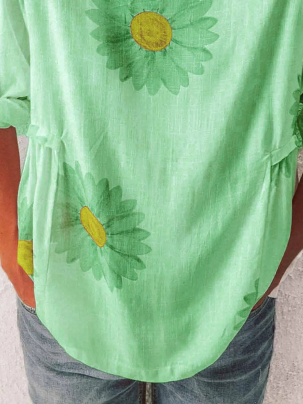 Full Size Flower Round Neck Half Sleeve T-Shirt Plus product image 12