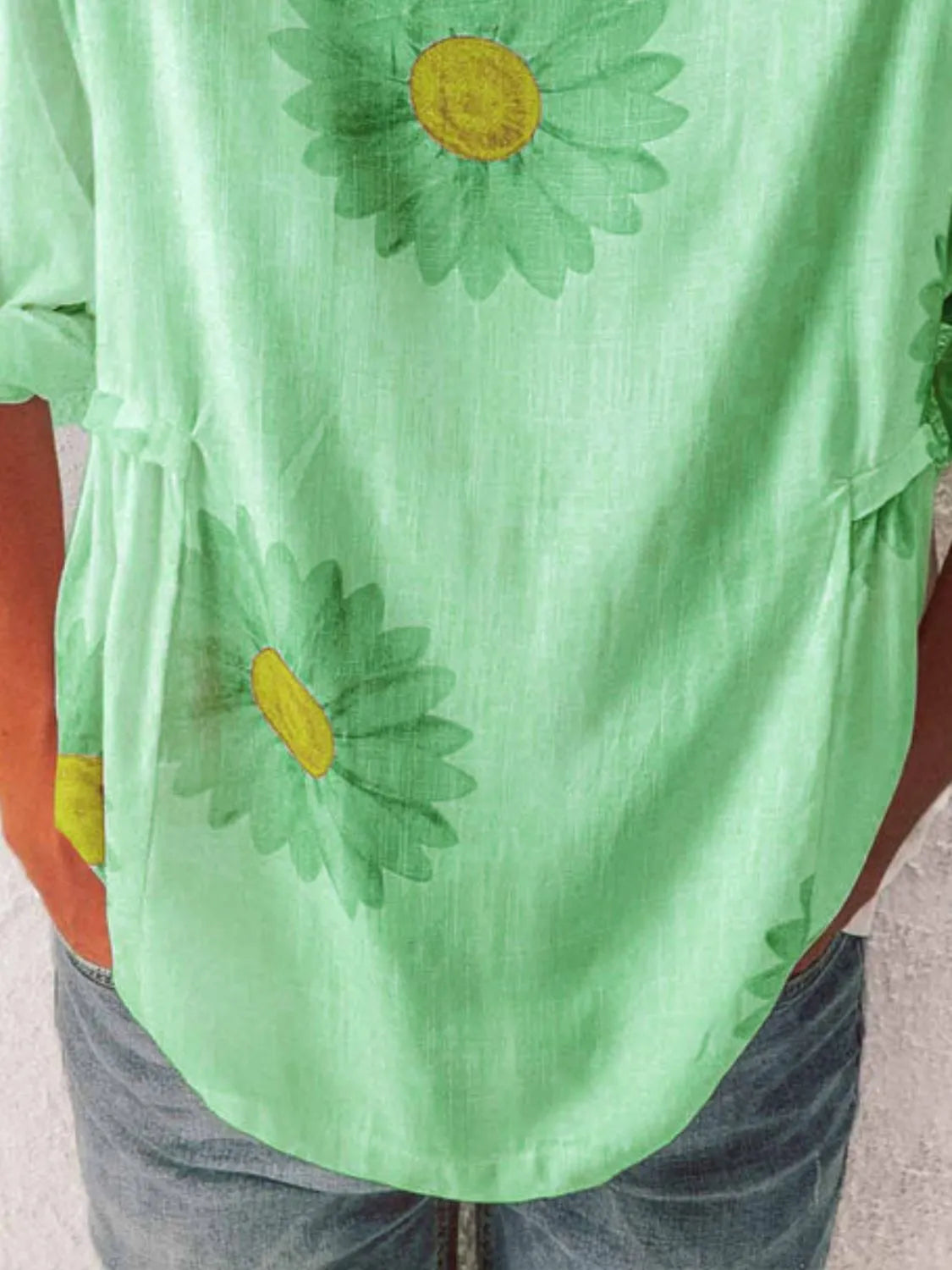 Full Size Flower Round Neck Half Sleeve T-Shirt Plus product image 12