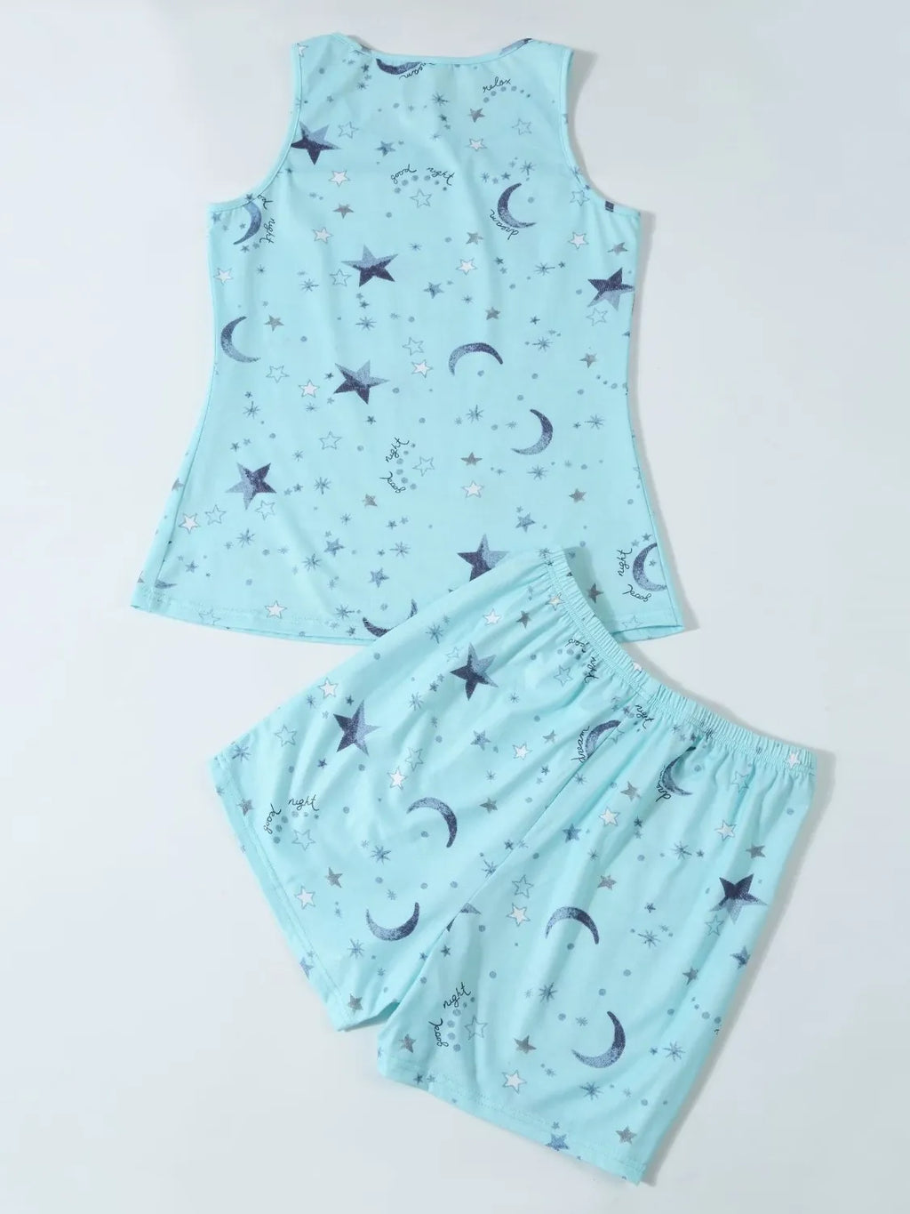 Printed Round Neck Top and Shorts Lounge Set product image 19